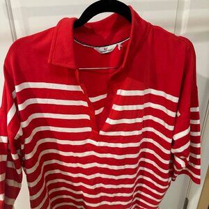 NWOT Vineyard Vines Red and White Stripe Deluxe Polo Size Large